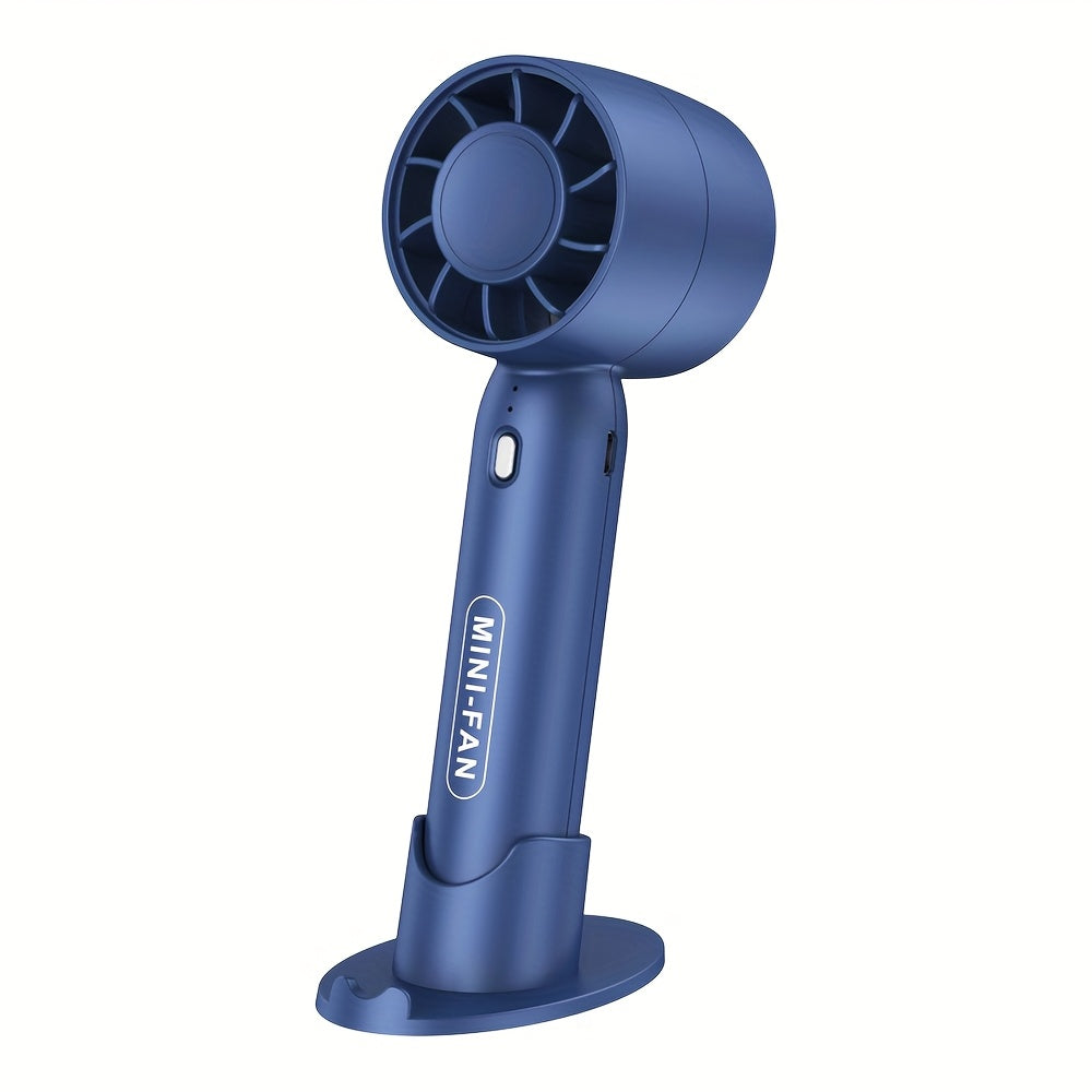 Portable Mini Fan, USB Rechargeable, with 3-speed Adjustment, Comes with Base Stand, Suitable for Home Use, Office, Outdoor Travel, (Random Colors) - 1 Pc