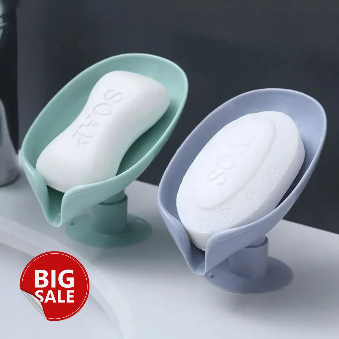 Suction Drain Soap Tray, Soap Holder Stand Soap Dish Holder Soap Box for Shower with Suction Cup for Bathroom, Kitchen, Bathtub, Wash basins