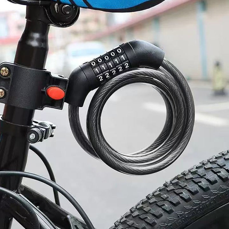 Heavy Duty Number Combination Multipurpose Lock Anti-Theft, Steel Cable Safety Lock with for Bike, Bicycle (Random Color)